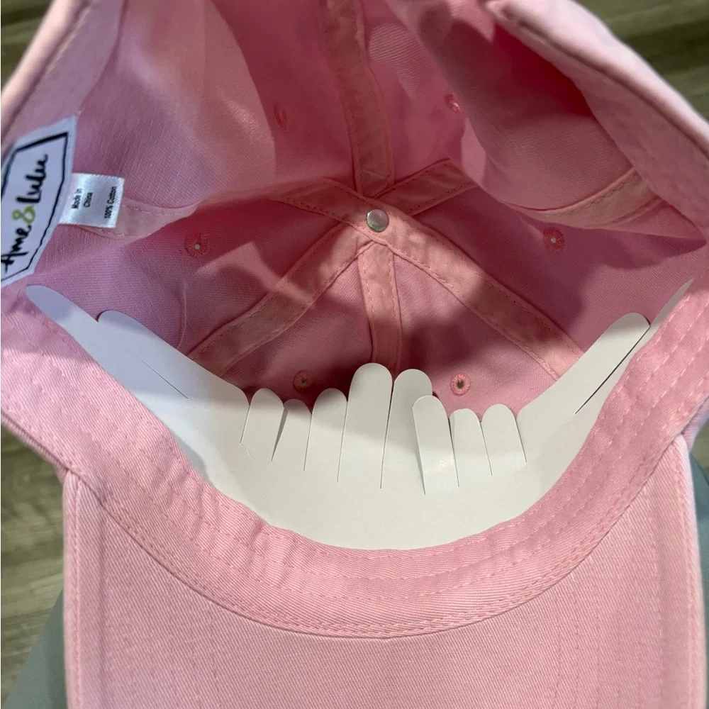 Ame & Lulu Triple Play Hat Pink “Tennis Anyone?” Adjustable Cotton Baseball Cap